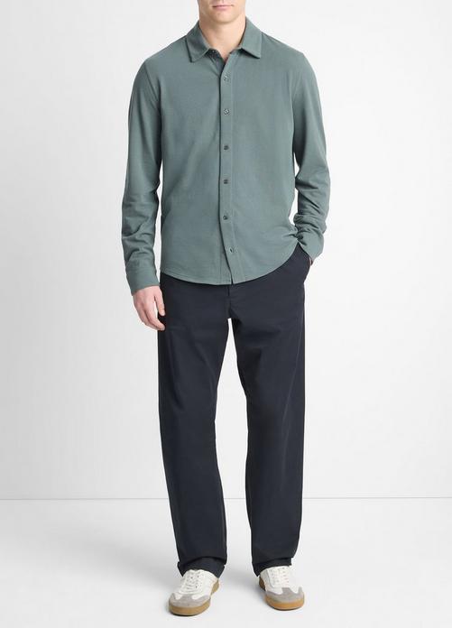 Cotton Piqué Button-Front Shirt