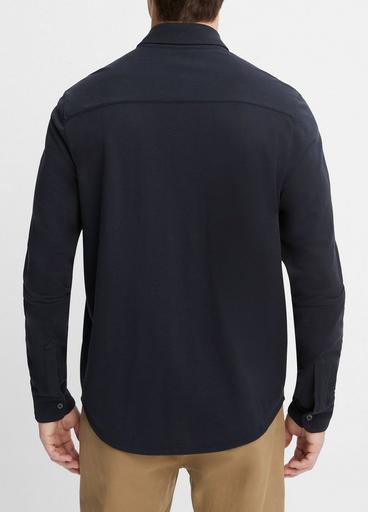 Cotton Piqué Button-Front Shirt image number 3