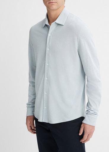 Cotton Piqué Button-Front Shirt image number 2