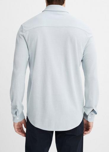Cotton Piqué Button-Front Shirt image number 3