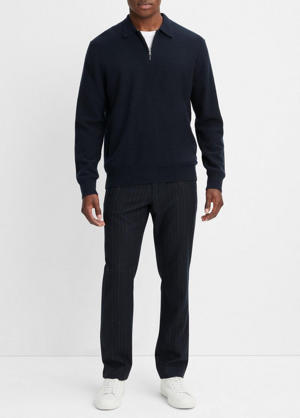 Plush Cashmere Quarter-Zip Sweater, Coastal Blue, Size M Vince
