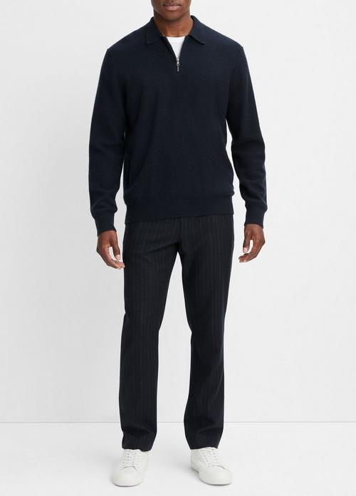 빈스 Vince Plush Cashmere Quarter-Zip Sweater,COASTAL BLUE