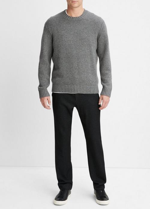 Wool-Cashmere Relaxed Crew Neck Sweater