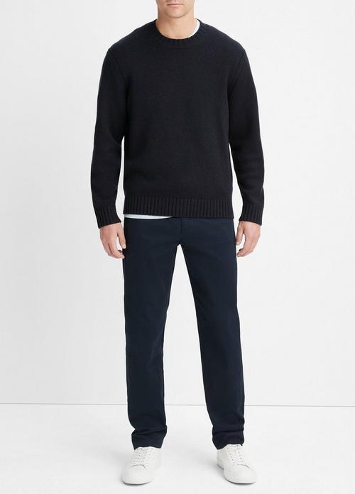 Wool-Cashmere Relaxed Crew Neck Sweater