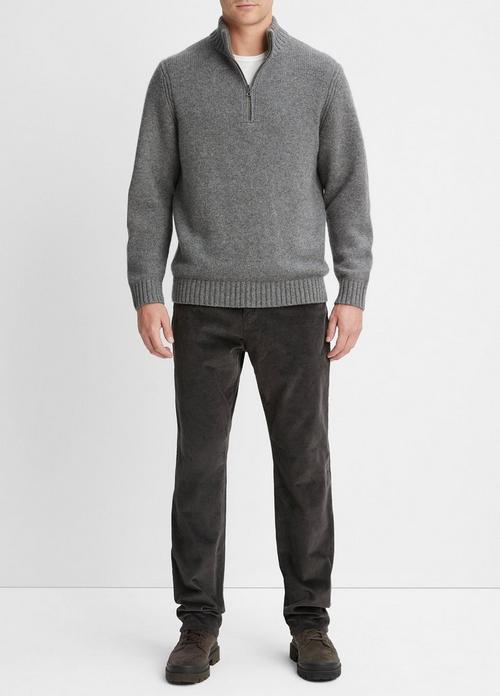 Wool-Cashmere Relaxed Quarter-Zip Sweater