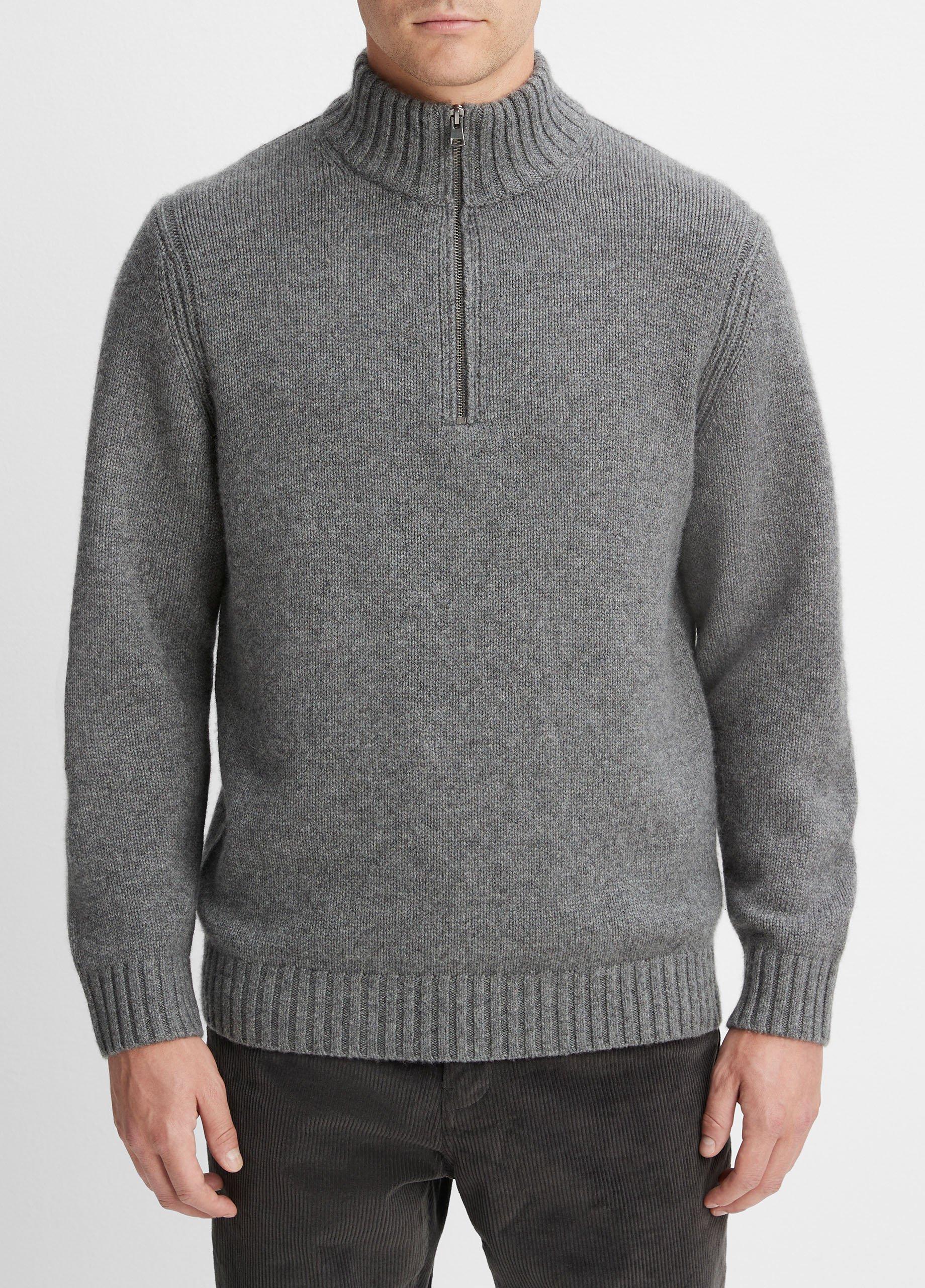 Wool-Cashmere Relaxed Quarter-Zip Sweater in Sweaters | Vince