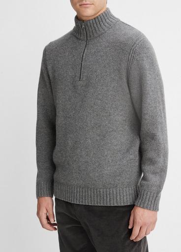 Wool-Cashmere Relaxed Quarter-Zip Sweater image number 2