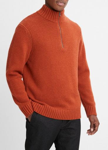 Wool-Cashmere Relaxed Quarter-Zip Sweater in Sweaters | Vince