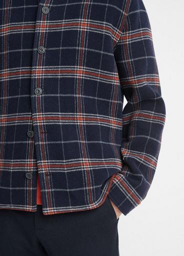 Plaid Wool-Blend Shirt Jacket in Jackets & Outerwear | Vince