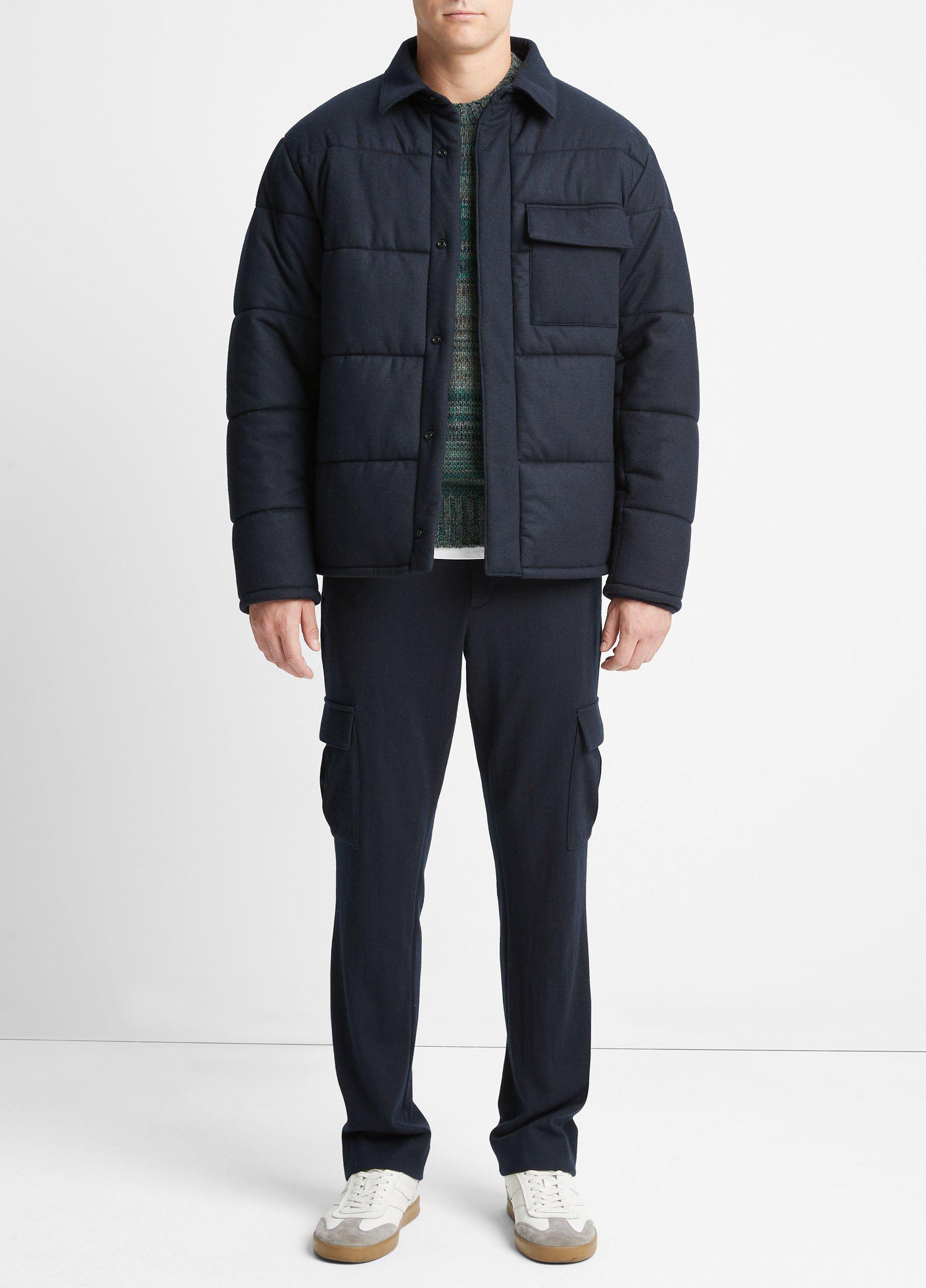 빈스 Vince Cozy Wool Quilted Jacket,COASTAL BLUE