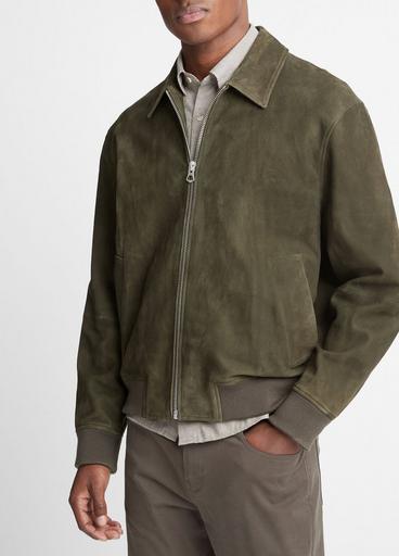 Suede Bomber Jacket in Jackets & Outerwear