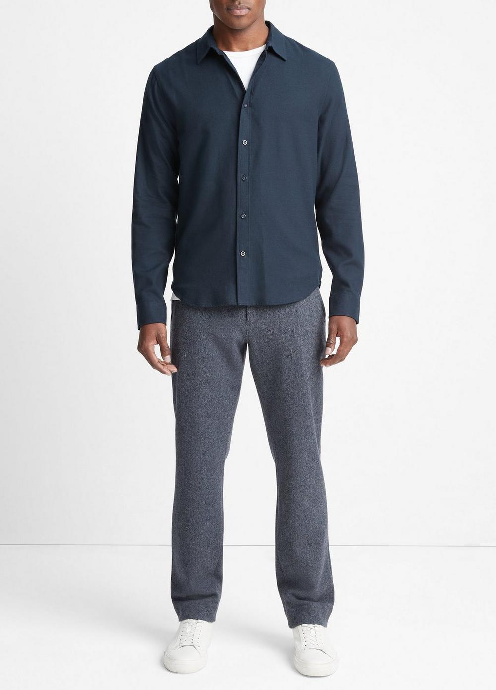 Brushed Cotton-wool Shirt, Coastal Blue, Size XS Vince