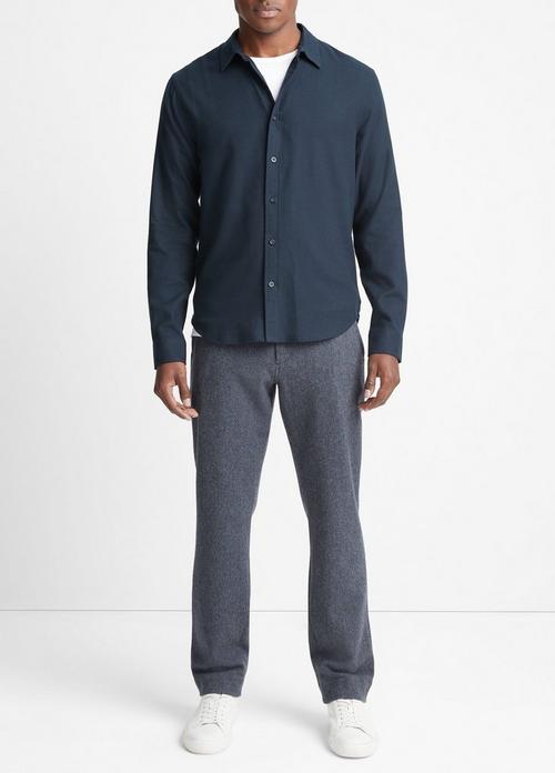 빈스 Vince Brushed Cotton-Wool Shirt,COASTAL BLUE