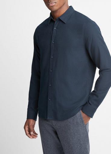 Brushed Cotton-Wool Shirt in Long Sleeve | Vince