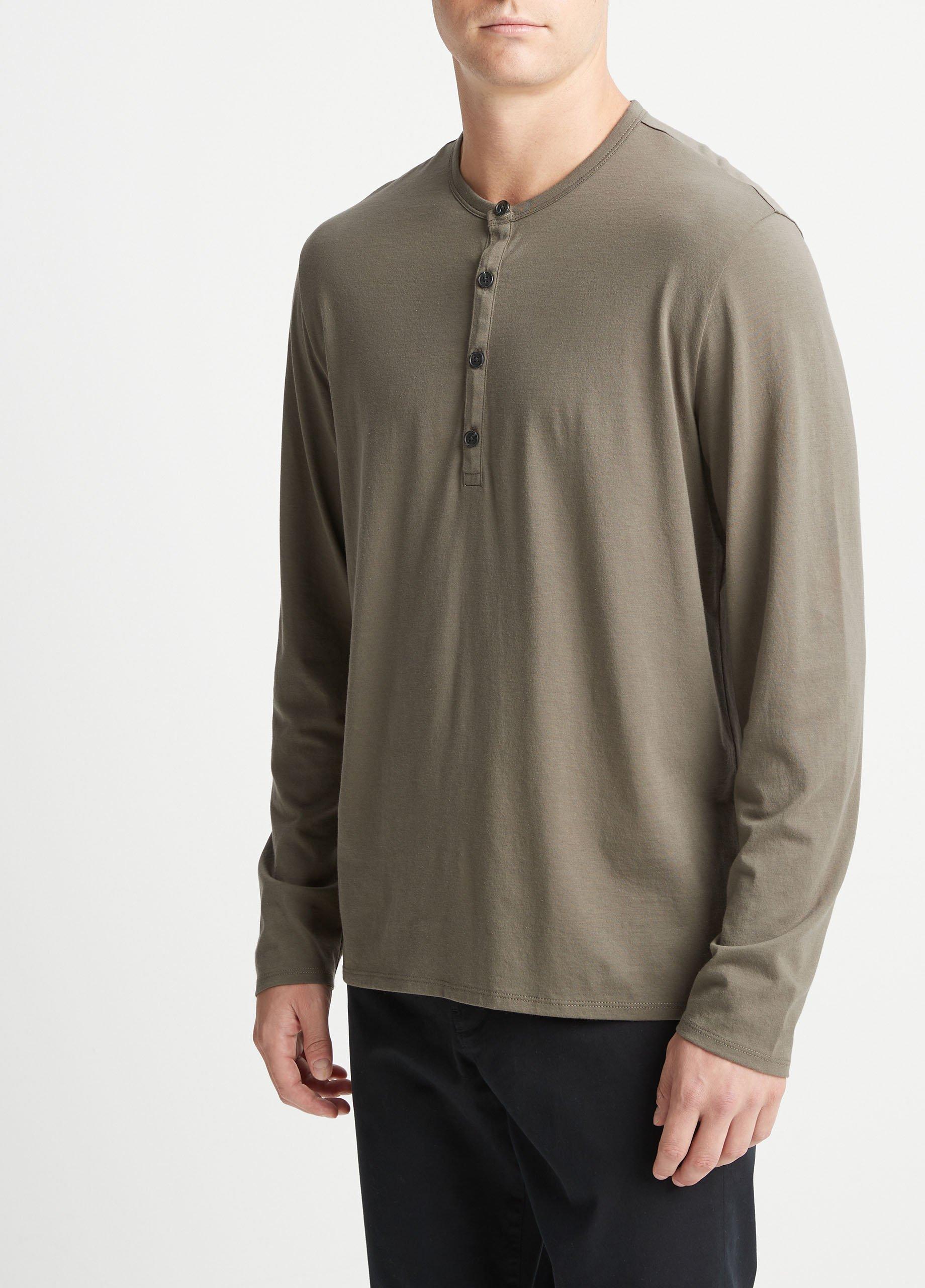 Pima Cotton Long-Sleeve Henley in Tees & Hoodies