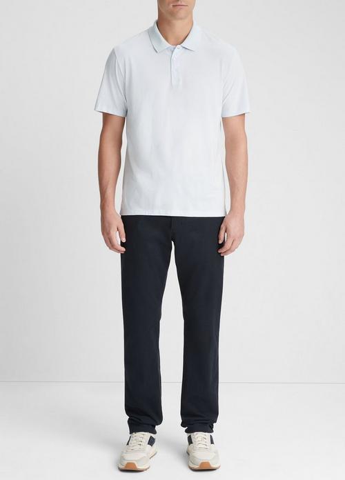빈스 Vince Pima Cotton Short-Sleeve Polo Shirt,GLACIER
