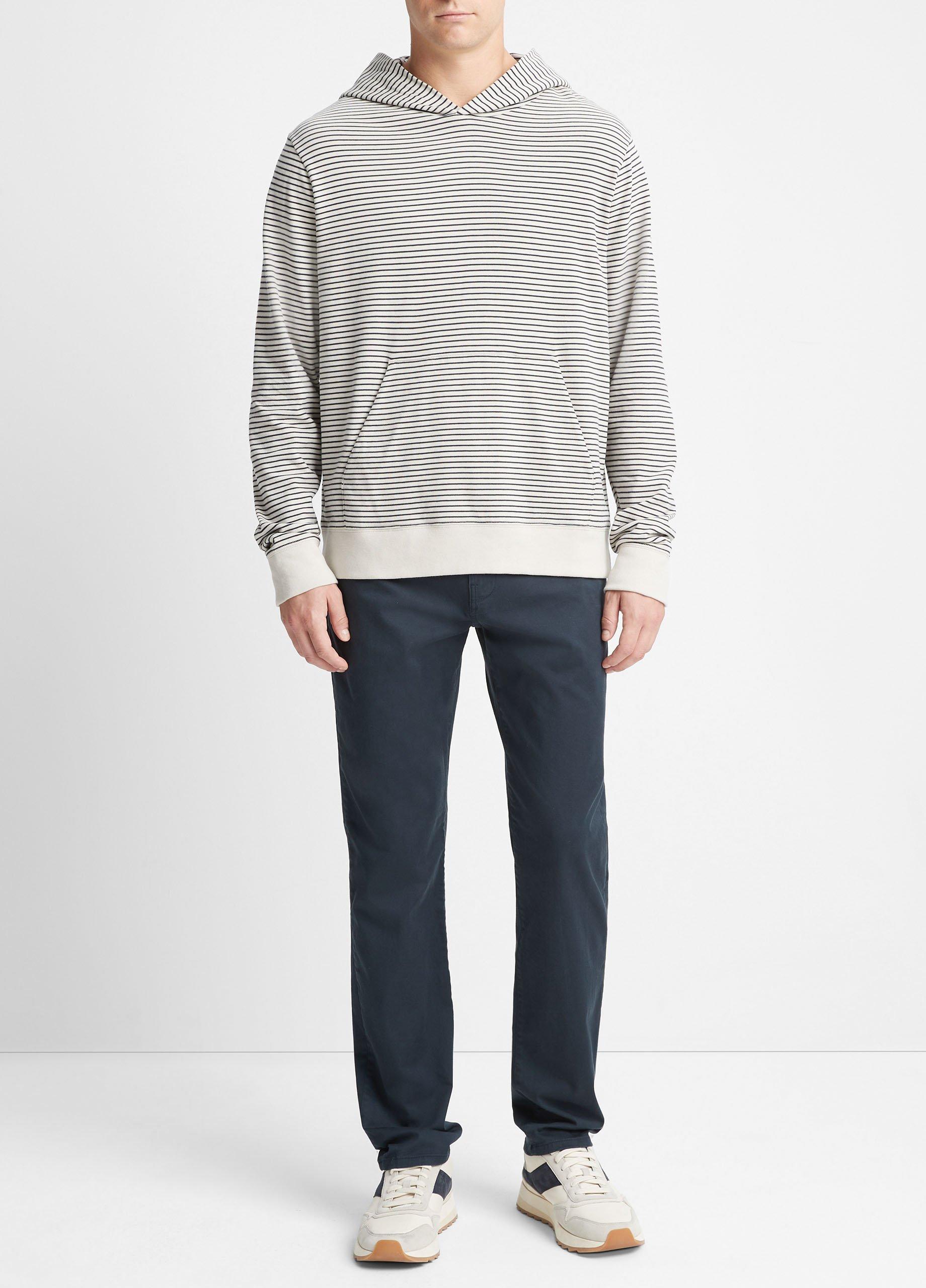 Striped Sueded Jersey Pullover Hoodie image number 0