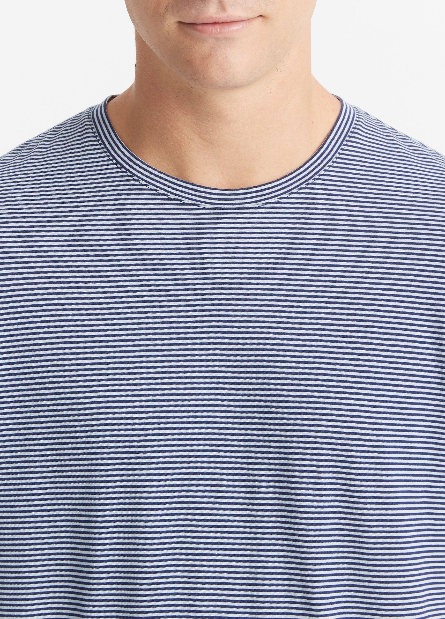 Stripe Pima Cotton Crew Neck T-Shirt image number 1