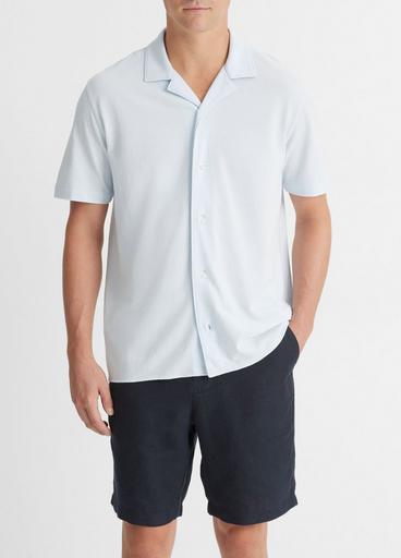 Cotton Piqué Cabana Short-Sleeve Button-Front Shirt image number 1