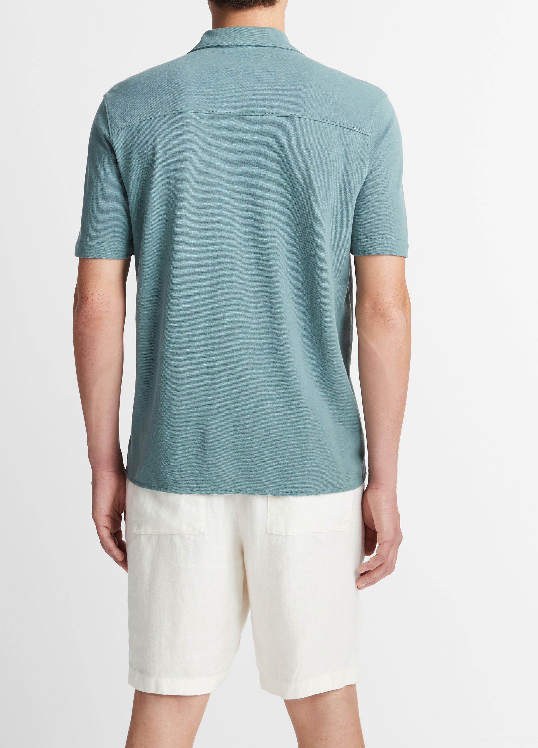 Cotton Piqué Cabana Shirt in Vince Products Men | Vince