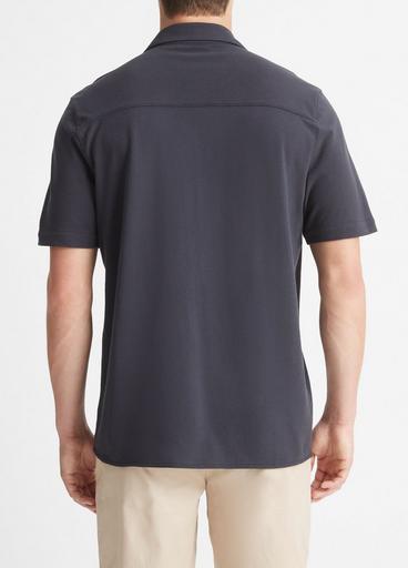 Cotton Piqué Cabana Short-Sleeve Button-Front Shirt image number 3