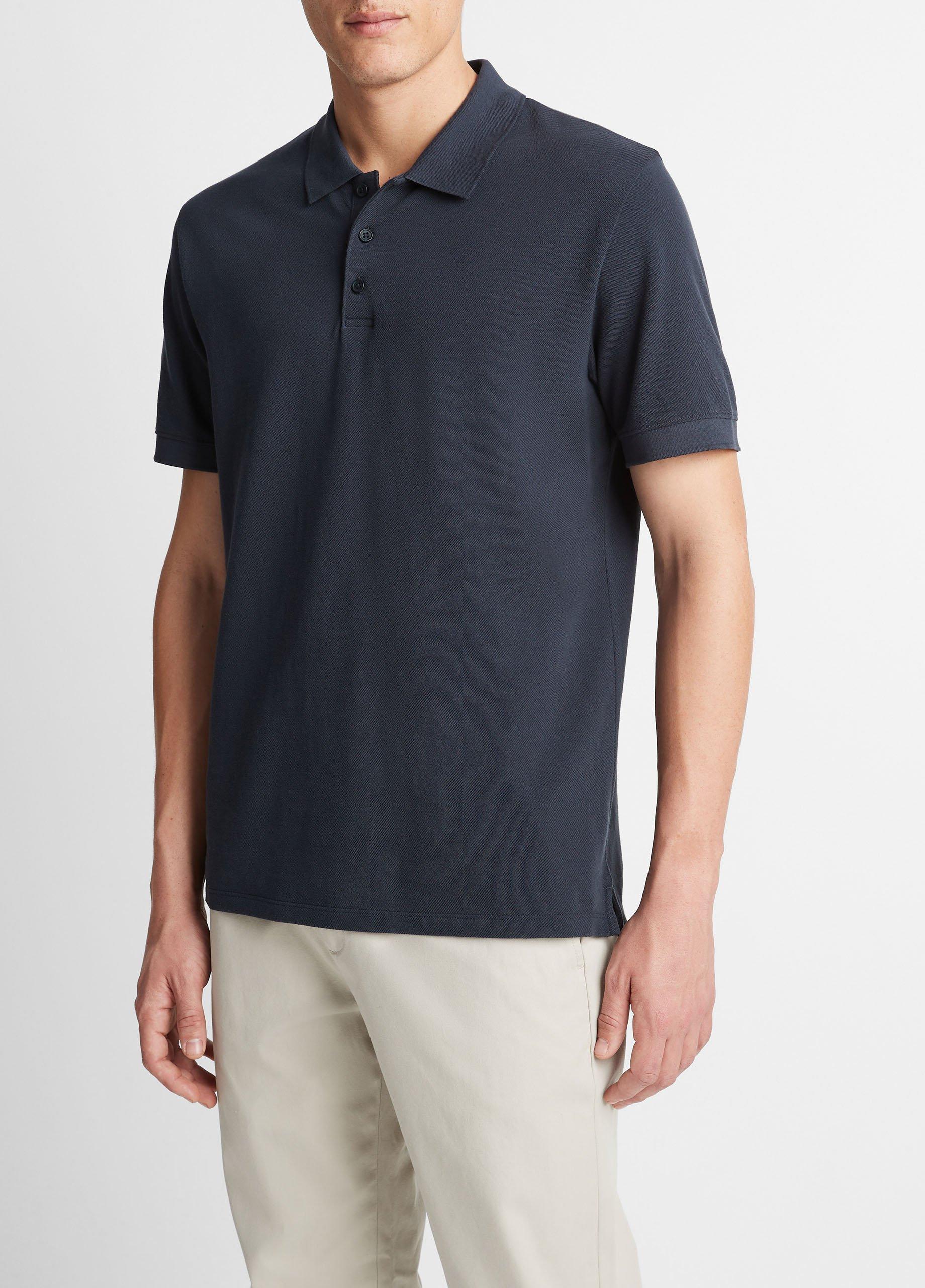 Cotton Piqué Polo Shirt in Henleys & Polos | Vince
