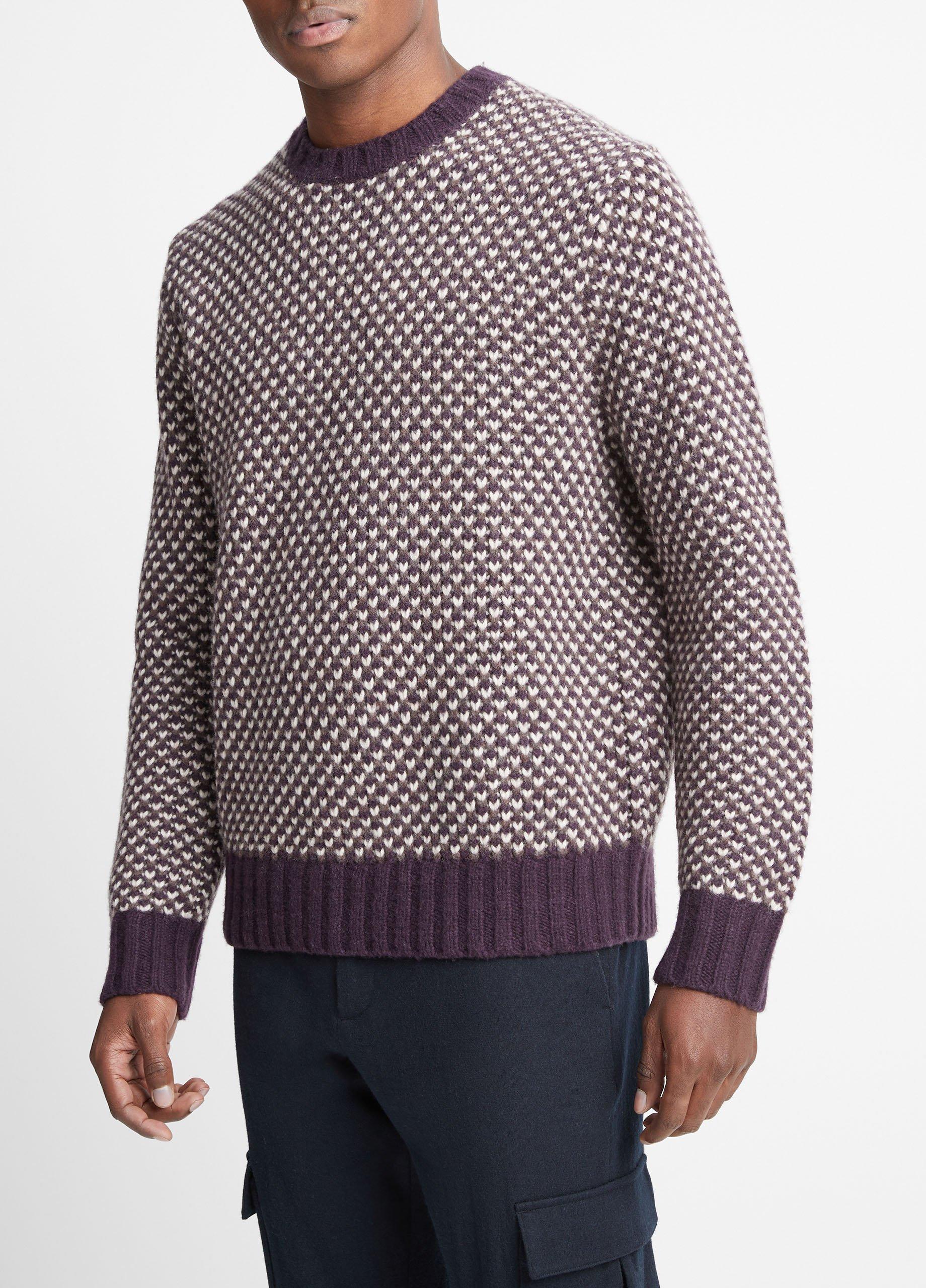 Tricolor Birdseye Crew Neck Sweater in Sweaters | Vince 