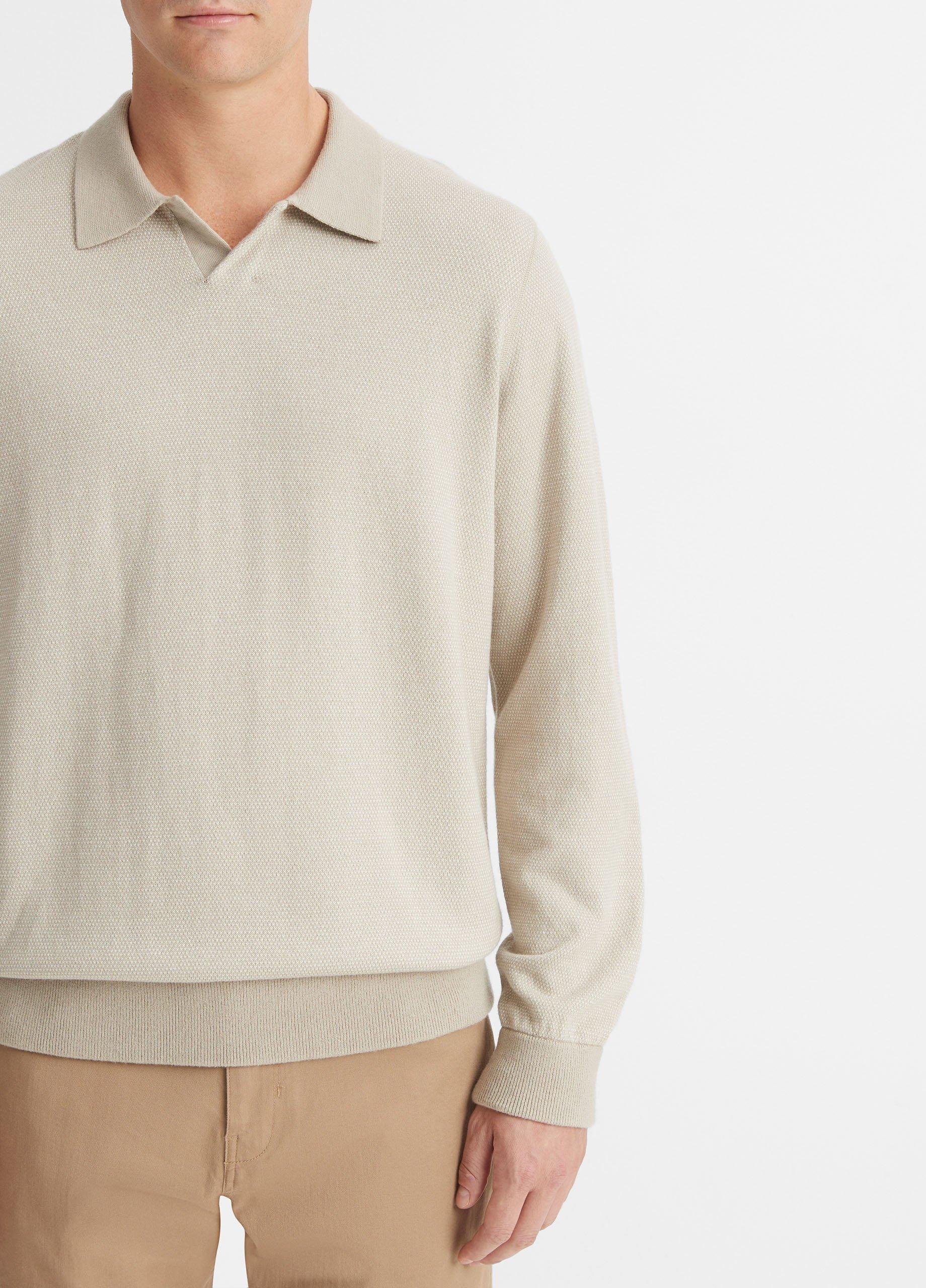Birdseye Johnny Collar Sweater in Sweaters | Vince