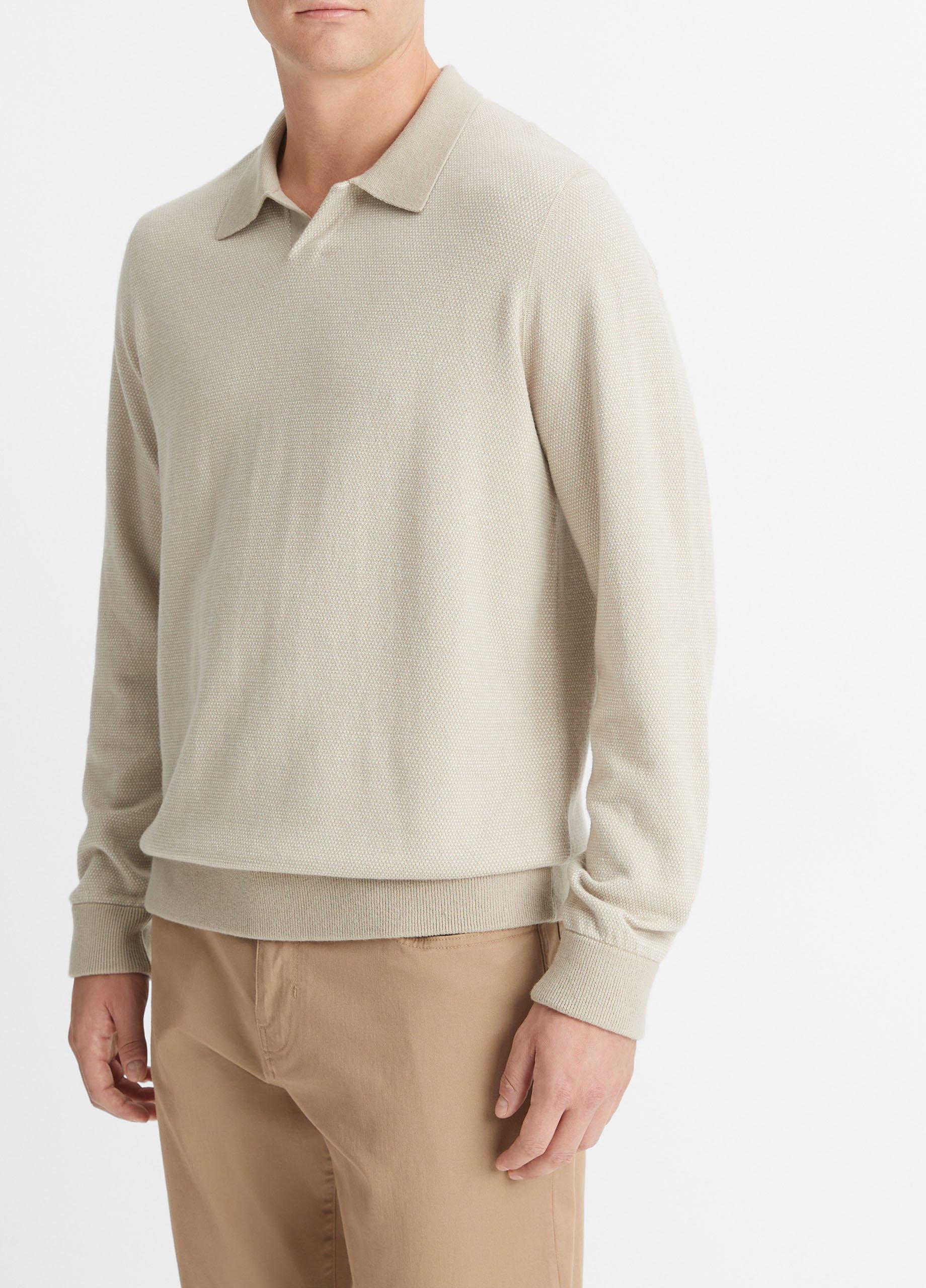 Birdseye Johnny Collar Sweater in Sweaters | Vince