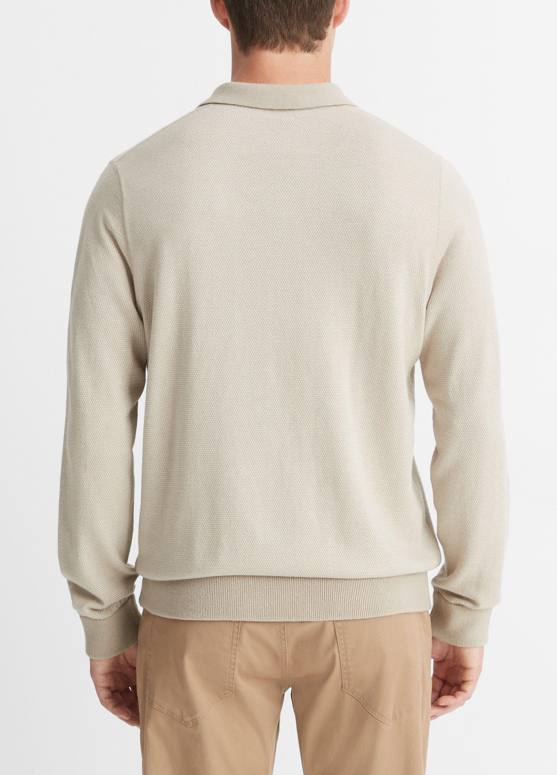 Birdseye Johnny Collar Sweater in Sweaters | Vince