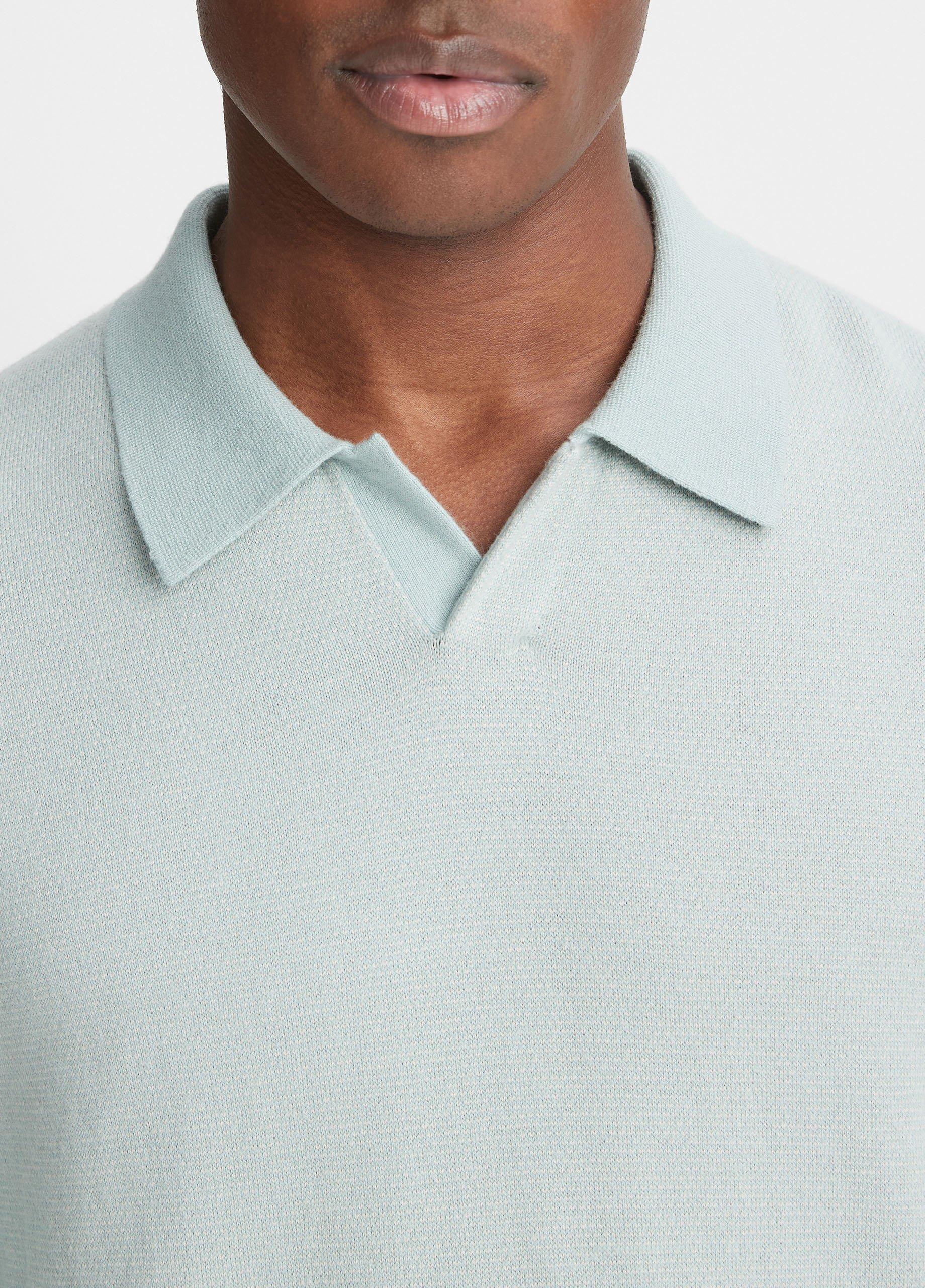 Birdseye Johnny Collar Sweater in Sweaters | Vince