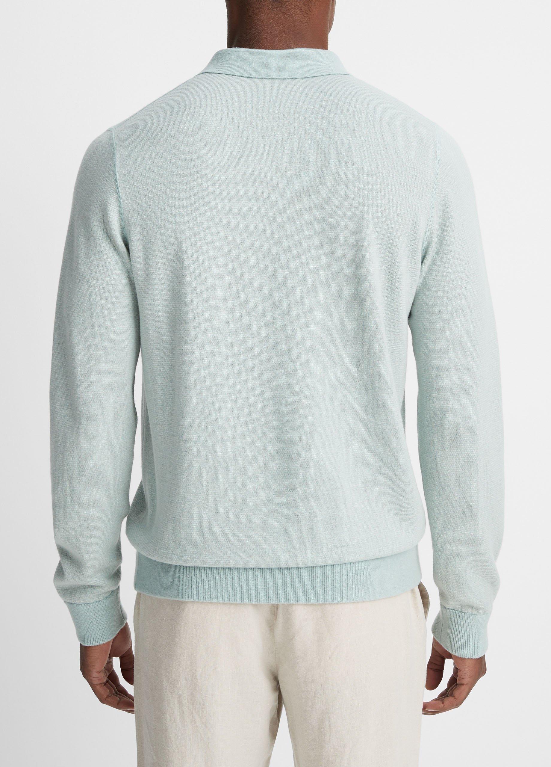 Birdseye Johnny Collar Sweater in Sweaters | Vince