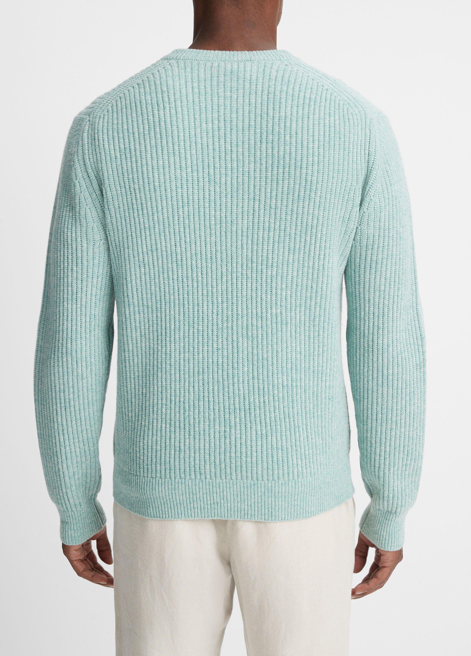 Cashmere and silk Henley shirt in green - Vince