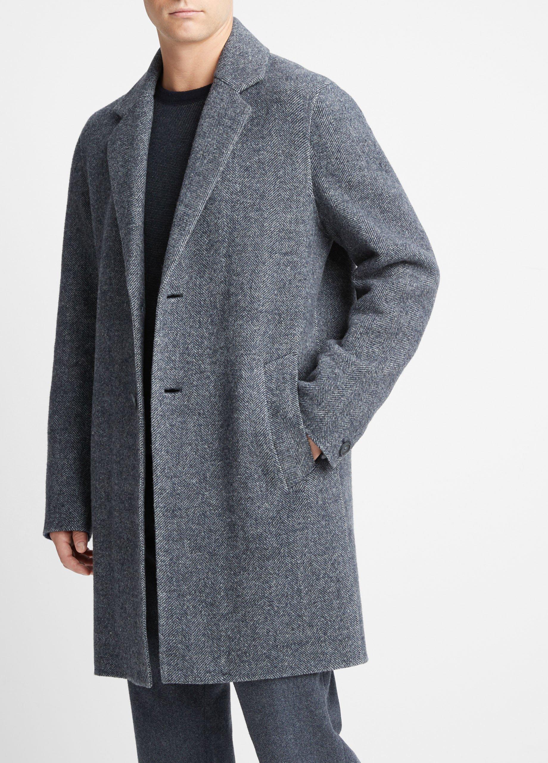 Herringbone Splittable Classic Coat in Coats | Vince