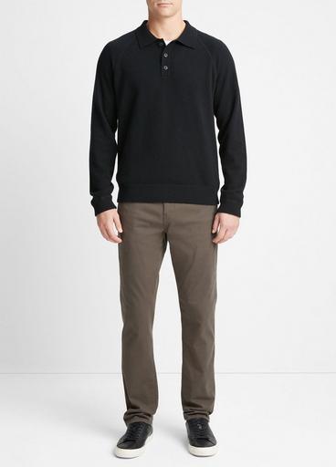 Cashmere Long-Sleeve Polo Sweater image number 0