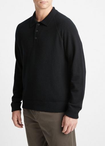 Cashmere Long-Sleeve Polo Sweater image number 2