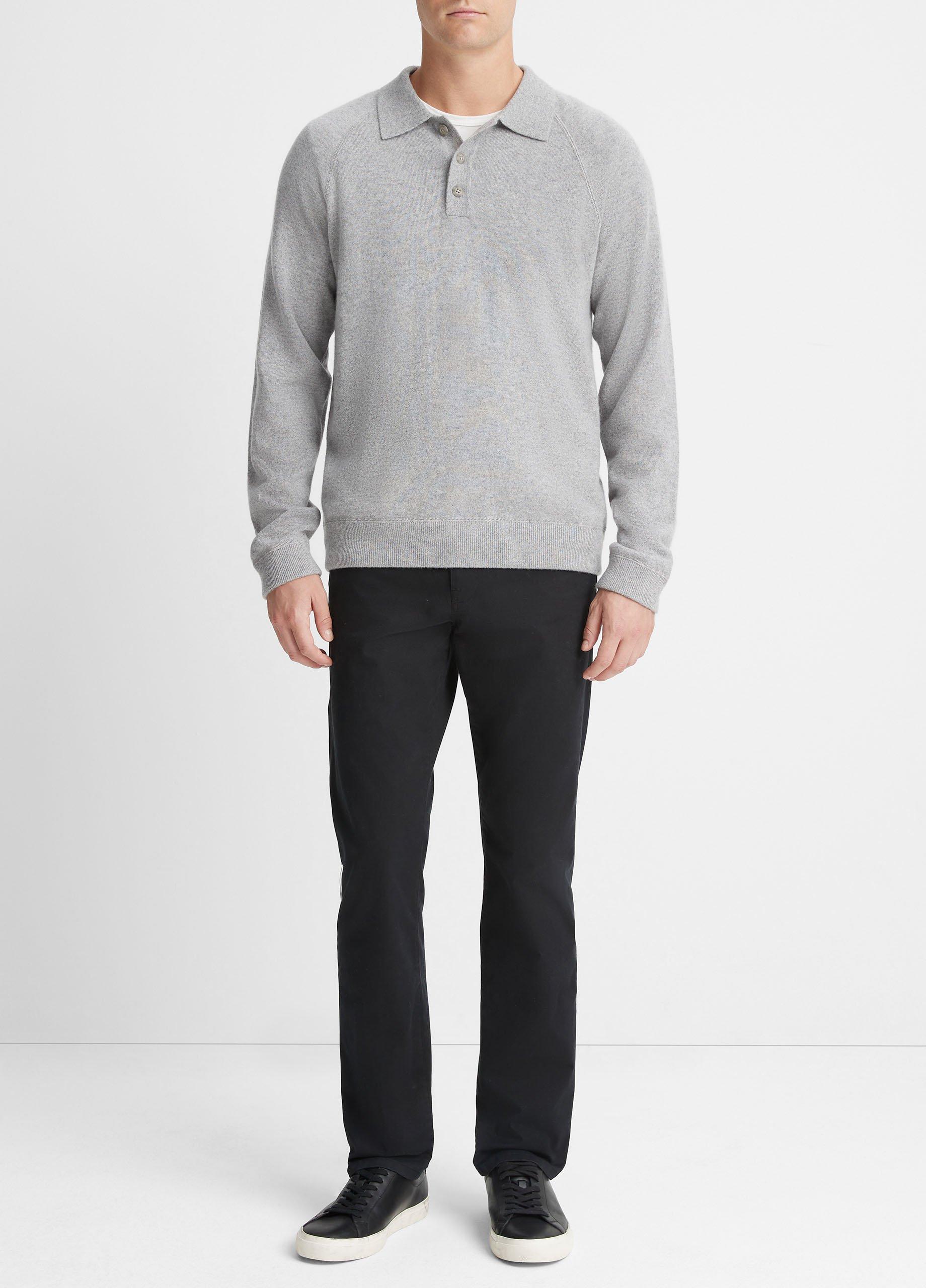 Cashmere long outlet sleeve polo