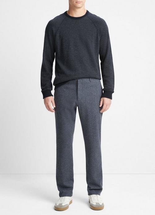 Herringbone Virgin Wool-Blend Flannel Trouser