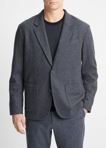 Herringbone Wool-Blend Flannel Blazer in Blazers | Vince