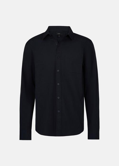 Cotton Poplin Button-Front Shirt