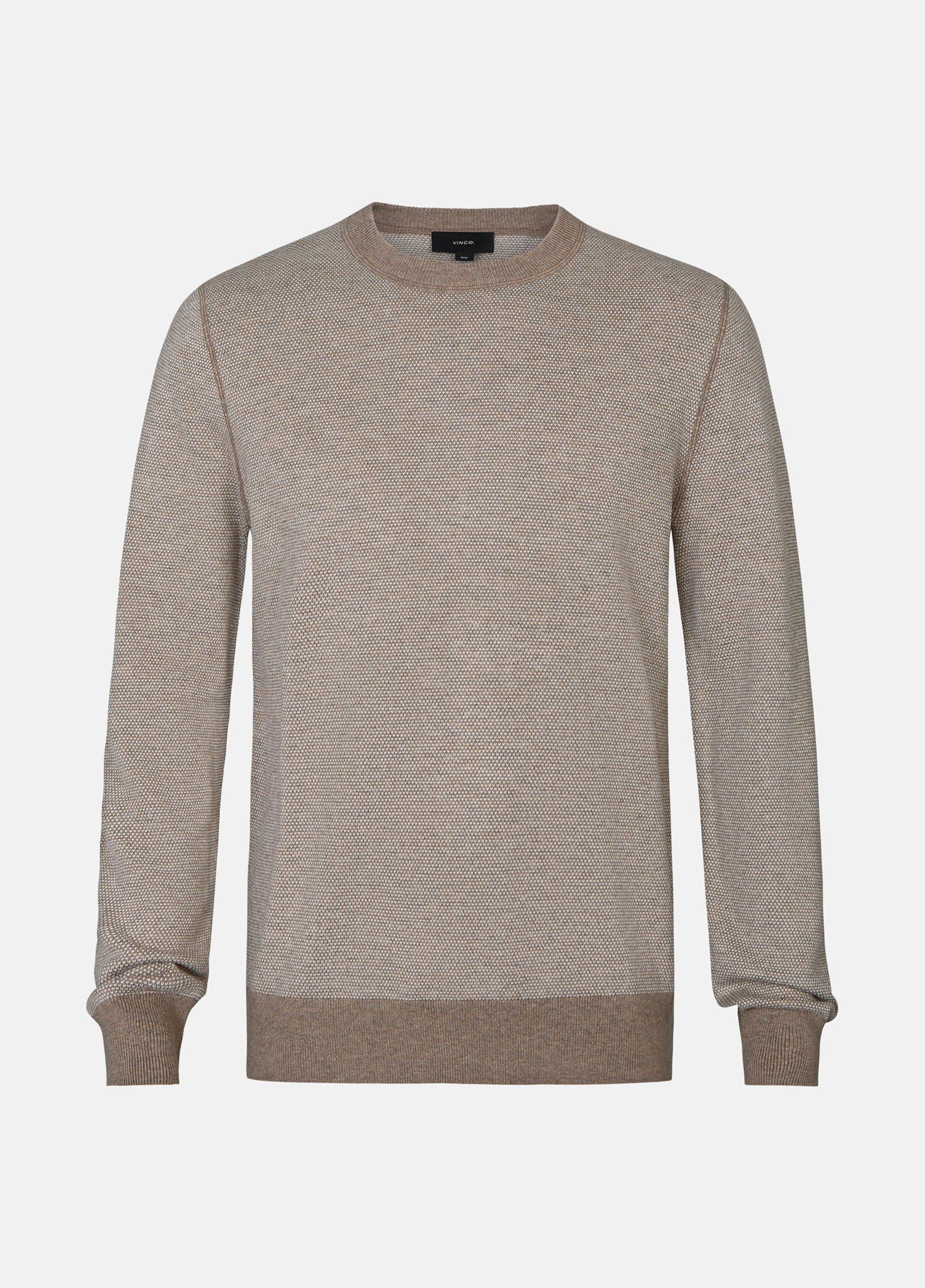 Birdseye Wool-Cotton Crew Neck Sweater image number 0