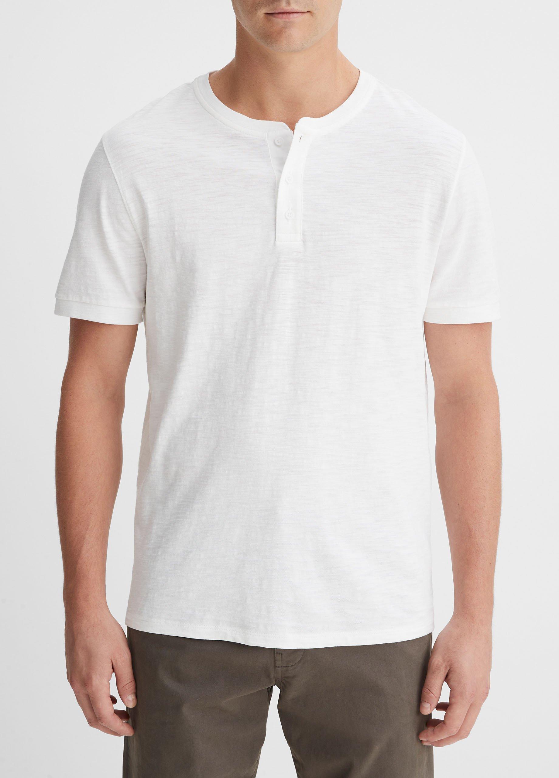 Men's Slub Cotton Short Sleeve Henley | Vince