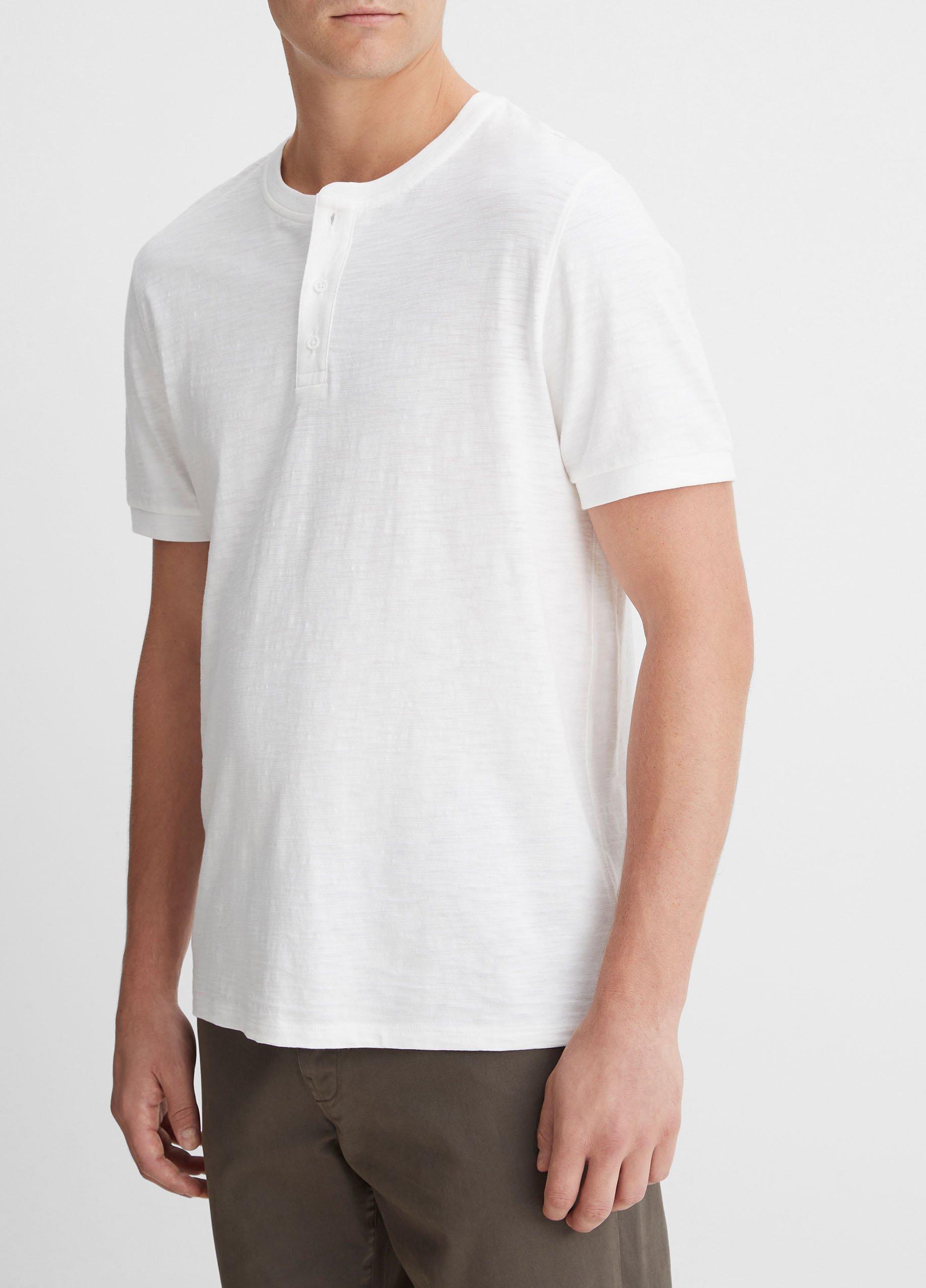 Men's Slub Cotton Short Sleeve Henley | Vince