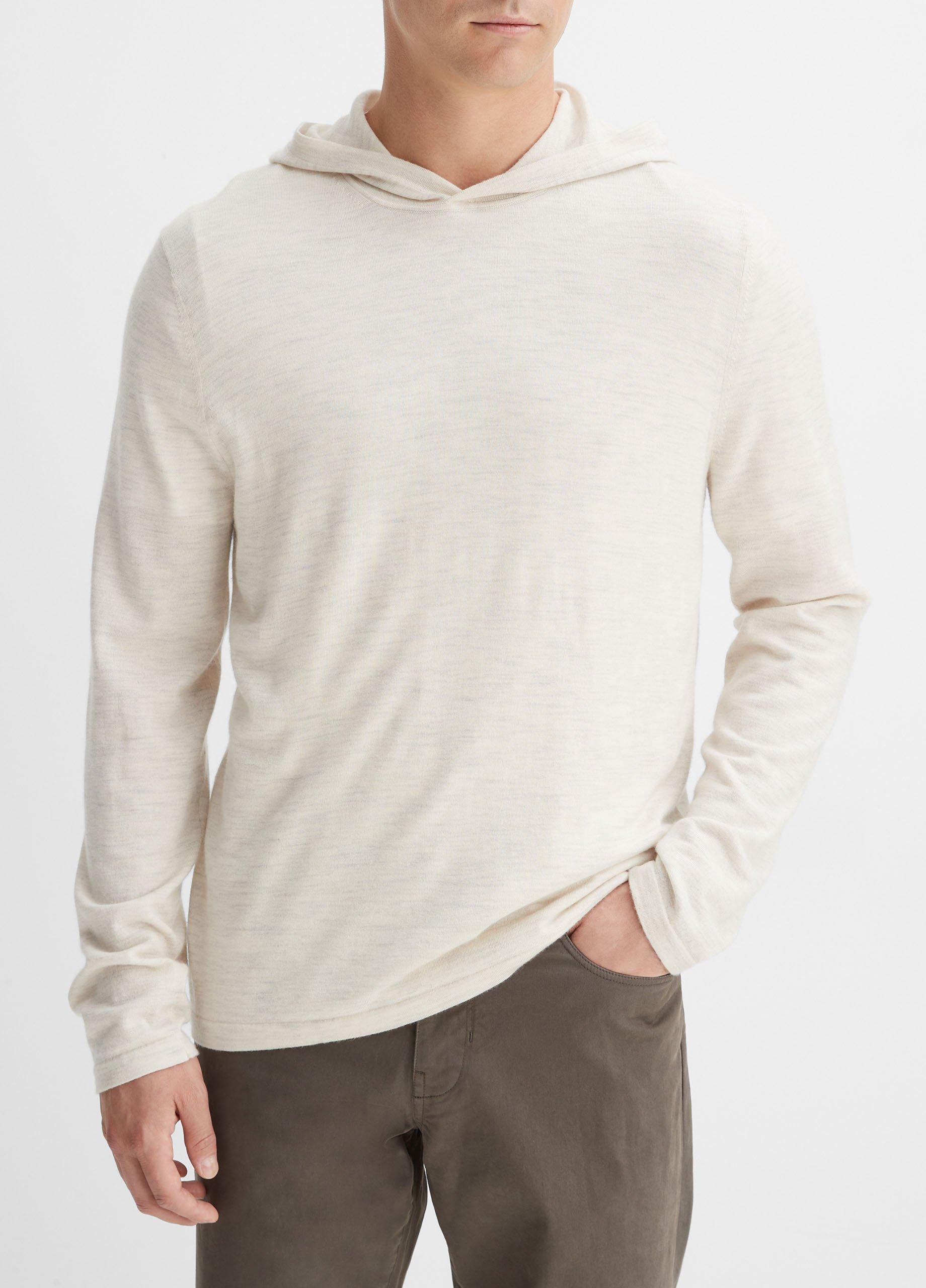 Wool Half-zip Hoodie in Vine - Men