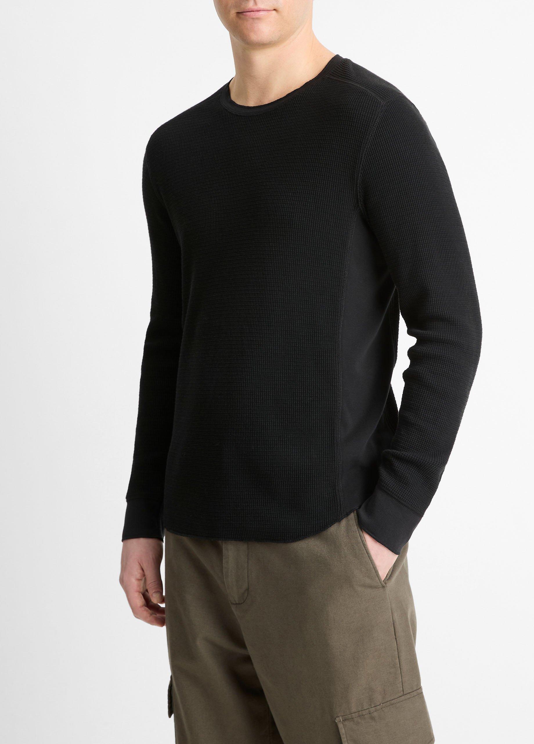 Pima Cotton-Blend Thermal Long-Sleeve Pullover image number 1