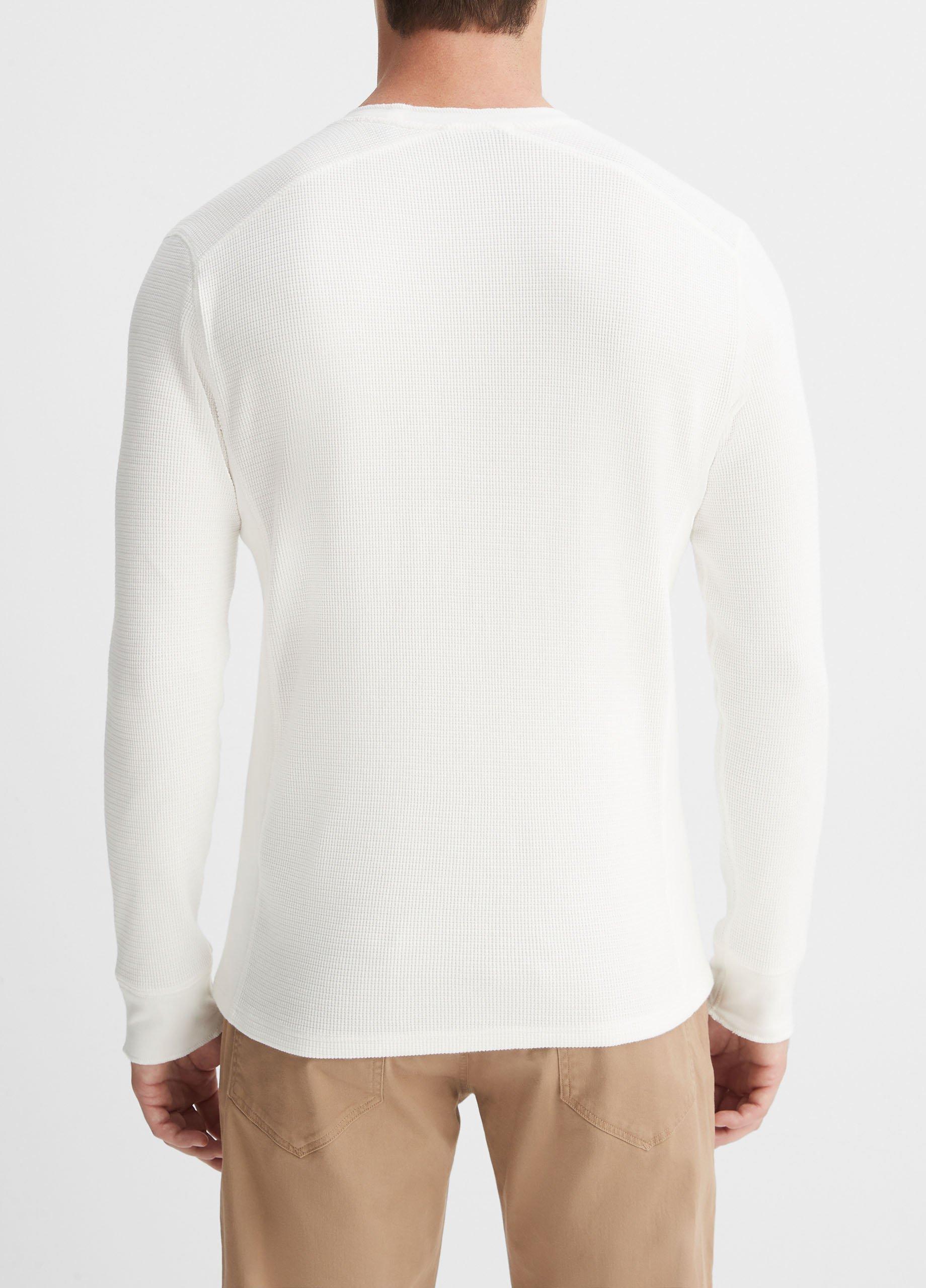 Pima Cotton-Blend Thermal Long-Sleeve Pullover image number 3