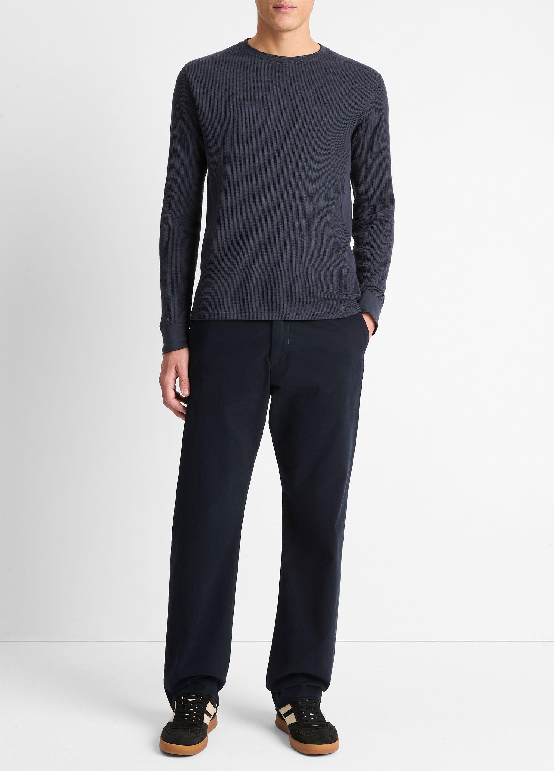 Pima Cotton-Blend Thermal Long-Sleeve Pullover image number 3