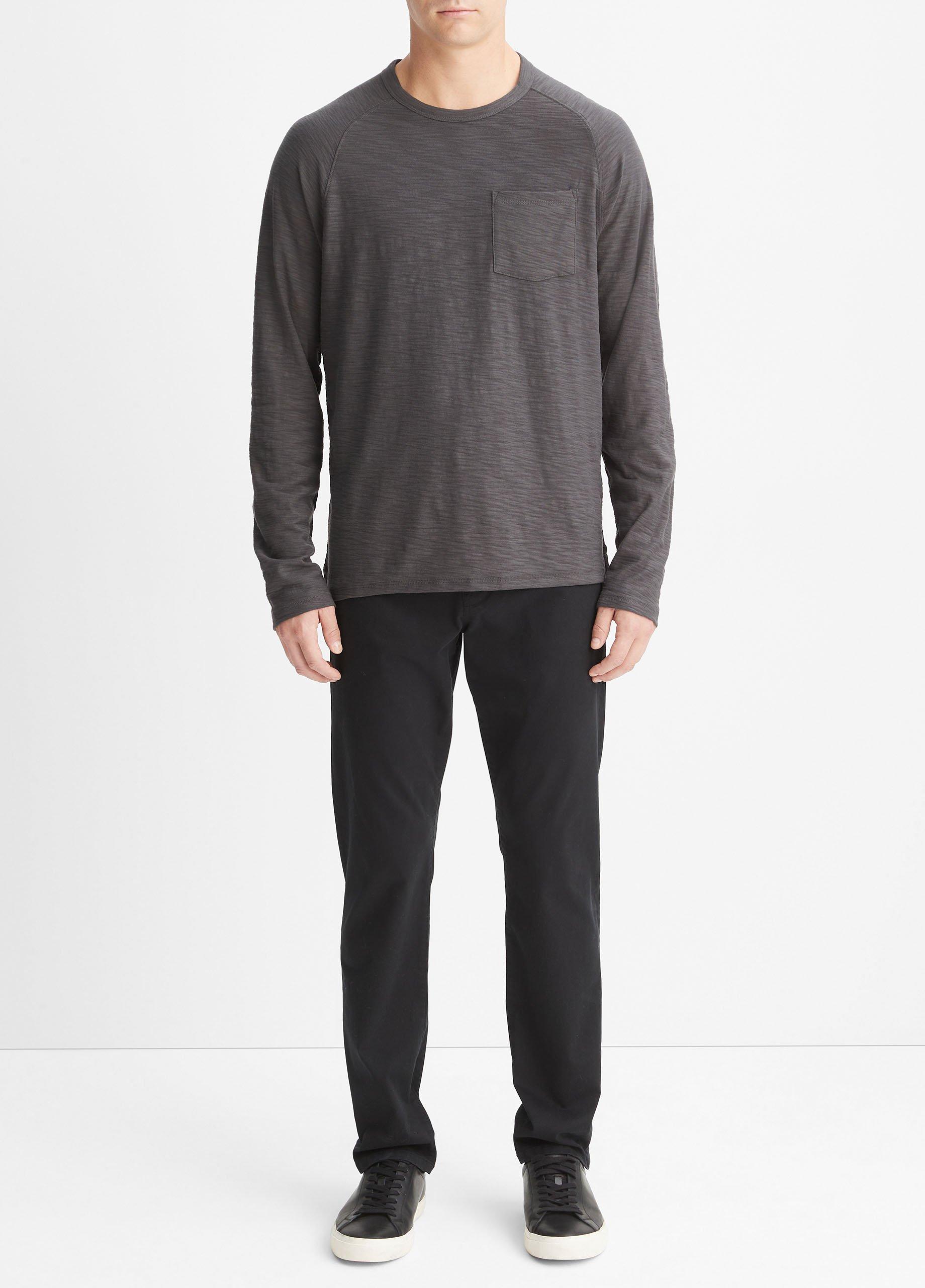 Cotton Long Sleeve Pocket Crew T-Shirt image number 0