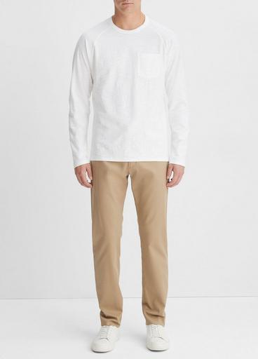 Cotton Long Sleeve Pocket Crew Neck T-Shirt image number 0