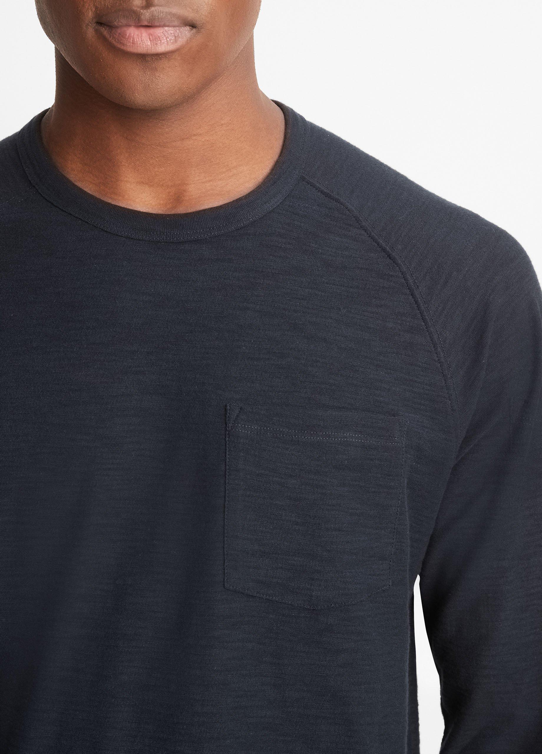 Cotton Long Sleeve Pocket Crew T-Shirt in Tees & Hoodies | Vince